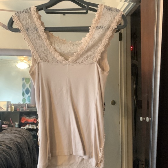 Express lace top woman’s size XS khaki - Picture 4 of 5